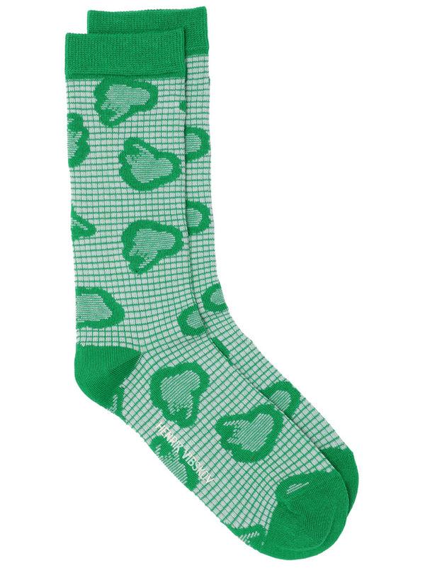 henrik vibskov Hand Jelly Socks Femme - Green Blue Grid