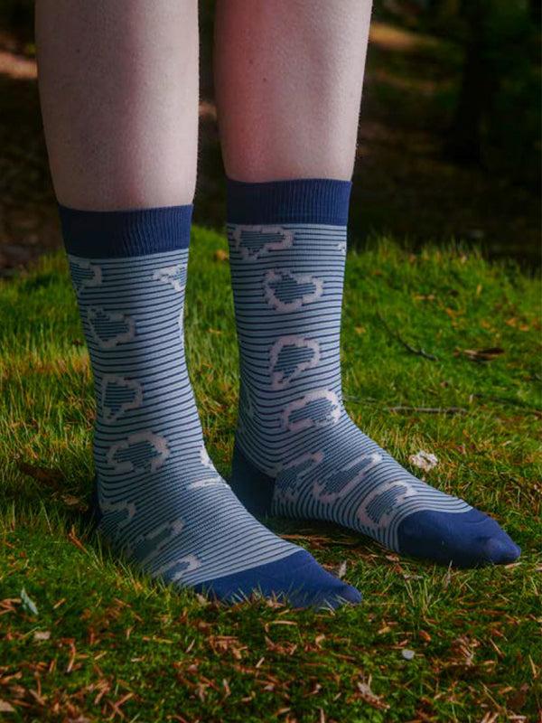 Henrik Vibskov Hand Jelly Transparent Socks Femme - Blue White Jelly