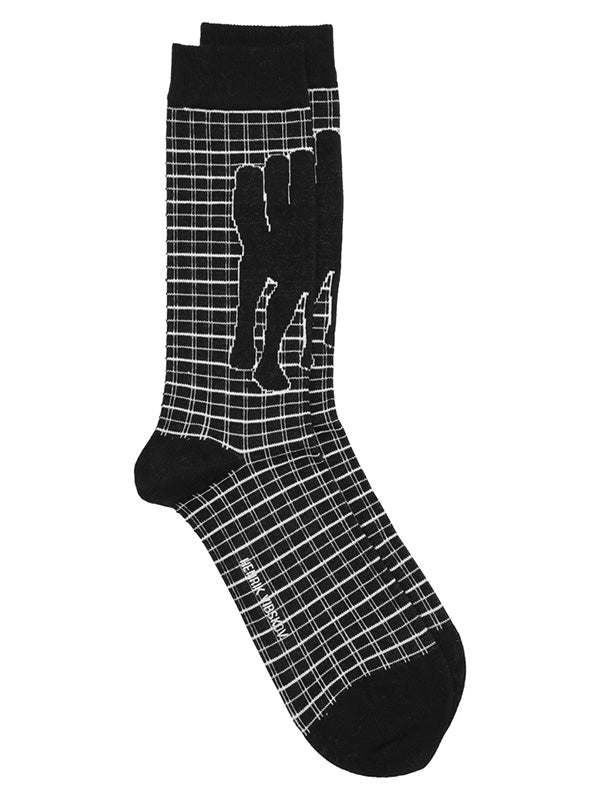 henrik vibskov Handfeet Chair Socks Homme - Black Chair White Checks