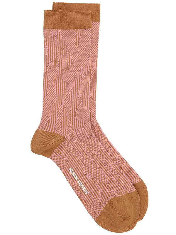 henrik vibskov Handsome Hands Socks Femme - Brown Handsome Pink