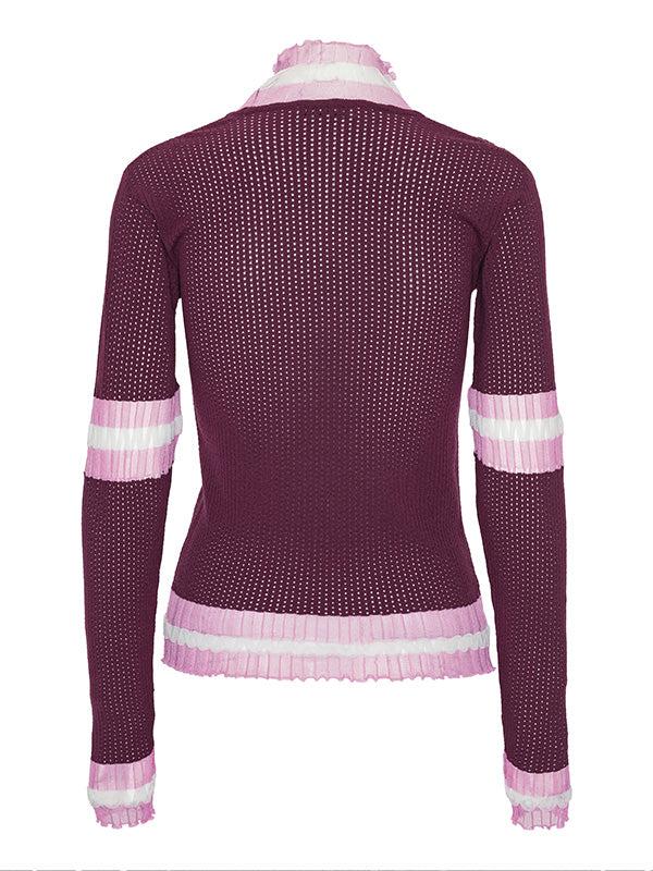 Henrik Vibskov Ajour Turtleneck - Bordeaux Ajour