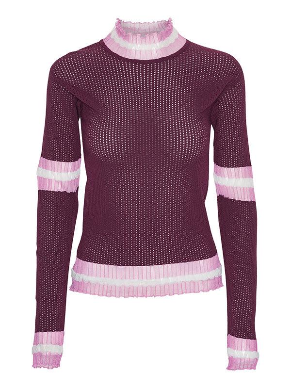 henrik vibskov Ajour Turtleneck - Bordeaux Ajour