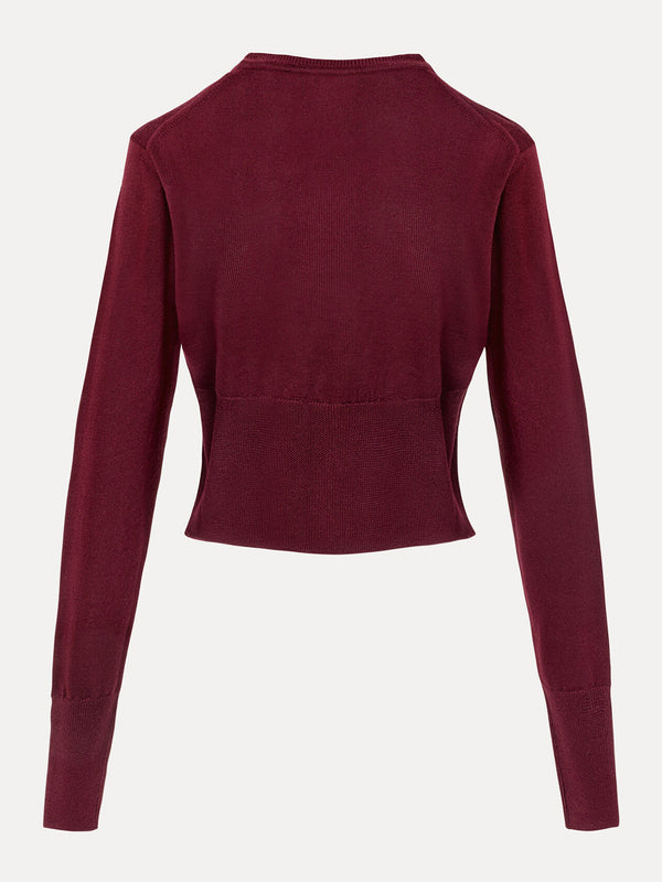 Henrik Vibskov Bea Cropped Cardigan – Brick Red Knit