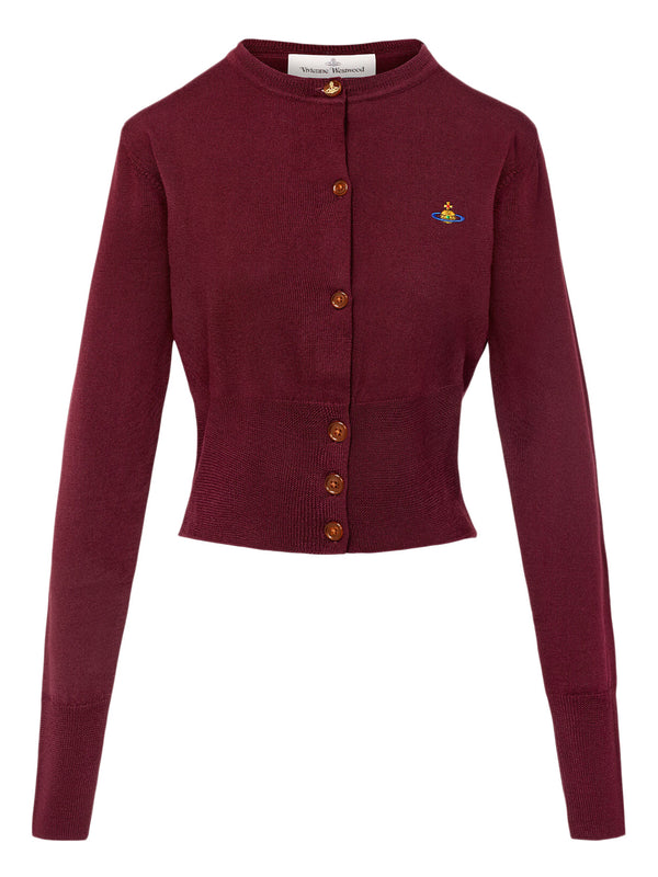 henrik vibskov Bea Cropped Cardigan – Brick Red Knit