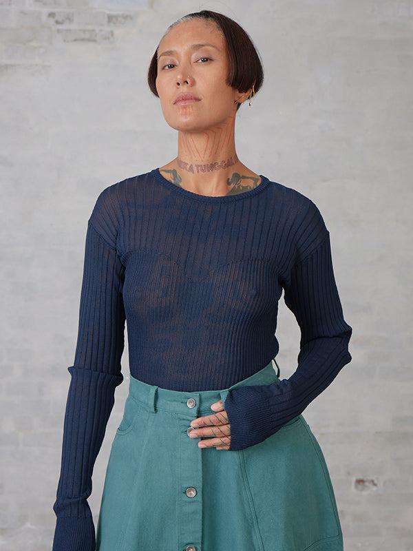 Henrik Vibskov Bell Knit Blouse - Navy