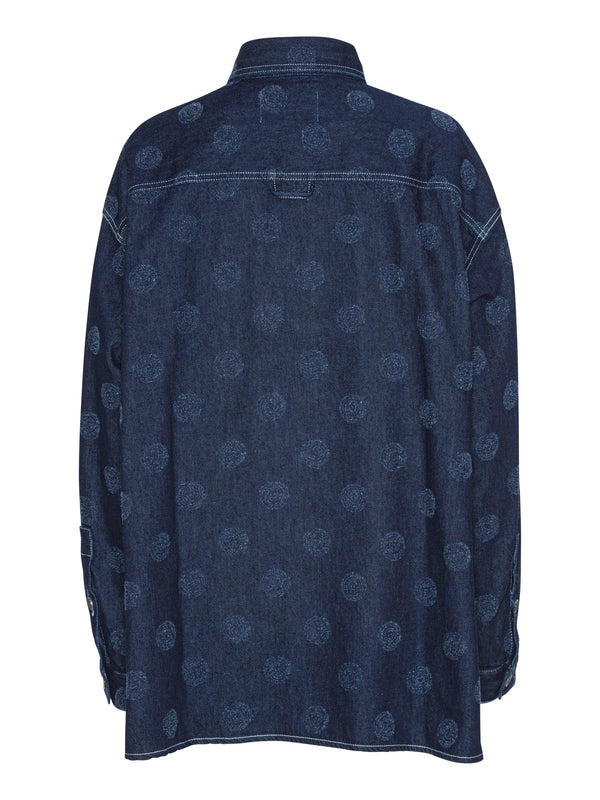 Henrik Vibskov Big Denim Shirt - Needle Punch Dots