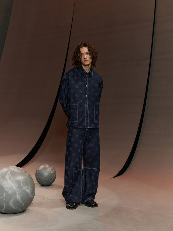 Henrik Vibskov Big Denim Shirt - Needle Punch Dots