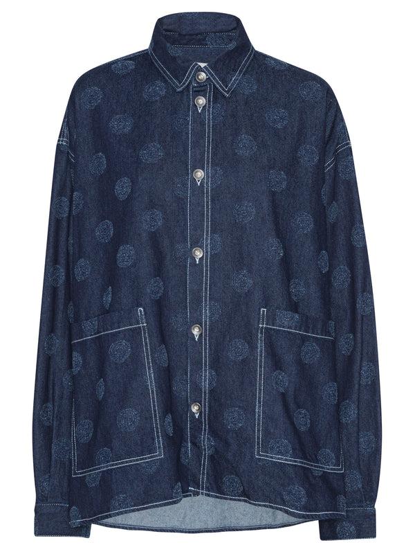 henrik vibskov Big Denim Shirt - Needle Punch Dots