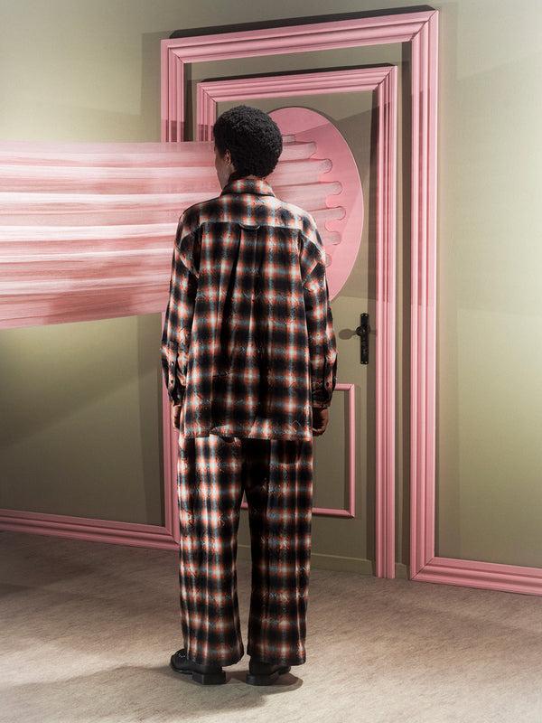 Henrik Vibskov Big Shirt - Black Red Punch Checks