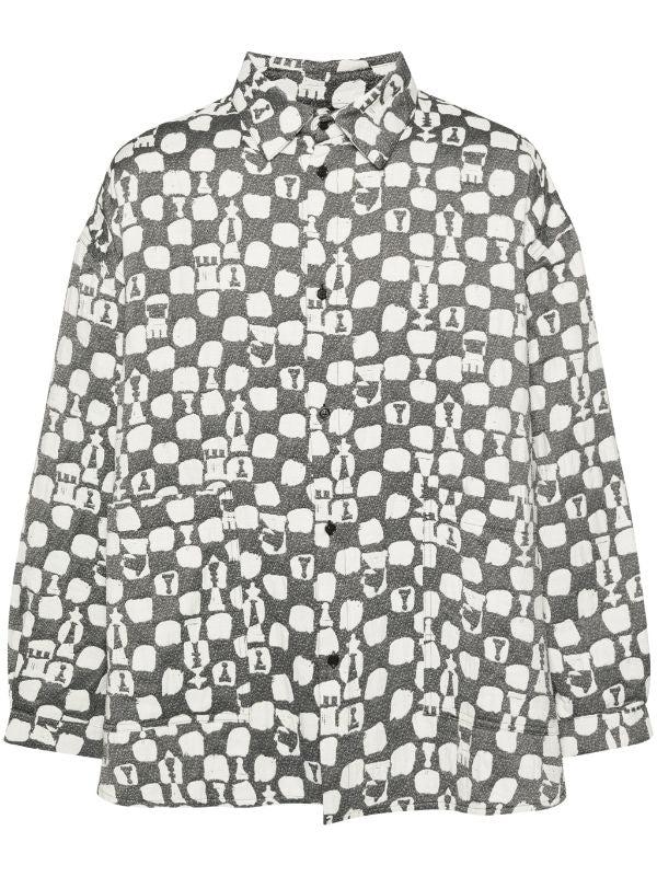 henrik vibskov Big Shirt - Black White Chess