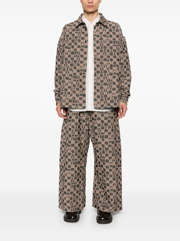 Henrik Vibskov Big Shirt - Brown Black Chess