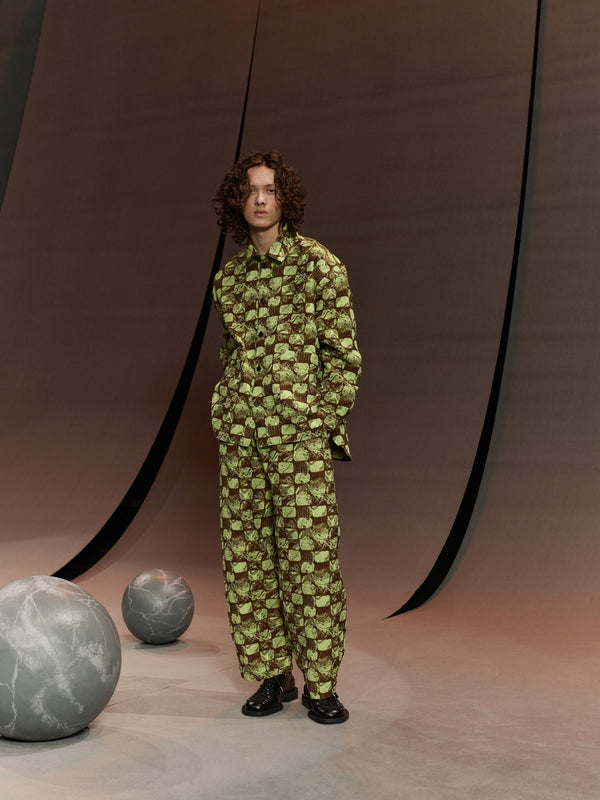 Henrik Vibskov Big Shirt - Footprints Brown