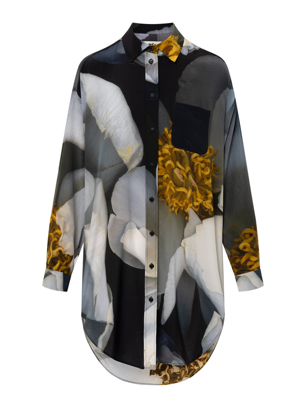 henrik vibskov Big Shirt - Print F White Roses