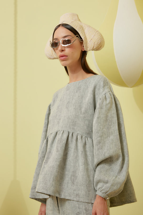 Henrik Vibskov Bowl Blouse - Grey Melange Gloves