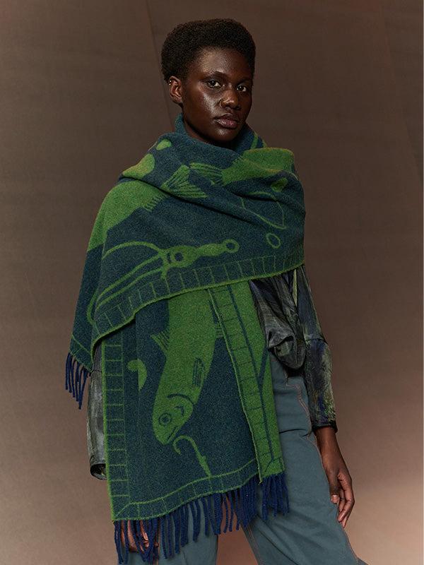 Henrik Vibskov Catch Match Scarf - Catch Match Navy