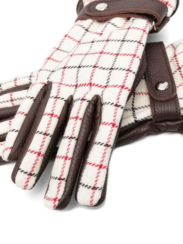 Henrik Vibskov Checked Leather Gloves - Tan