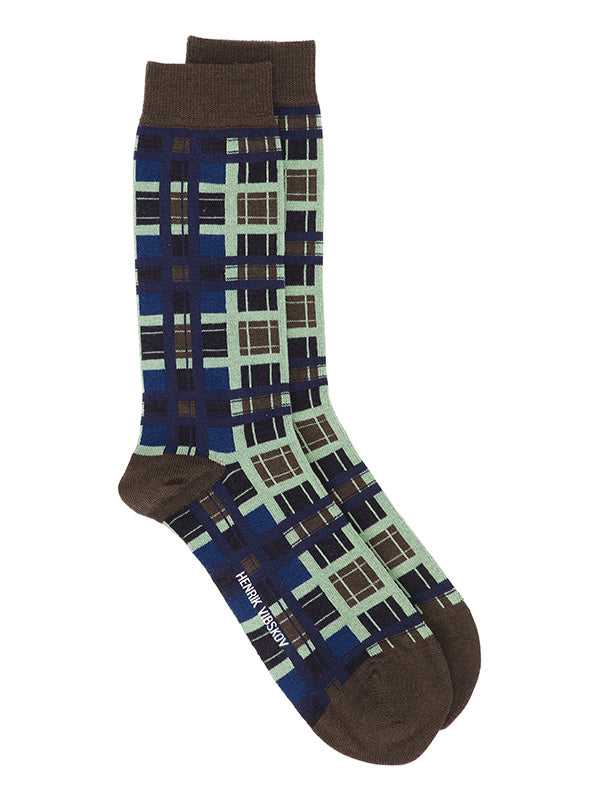 henrik vibskov Checks Socks Homme - Checks Navy