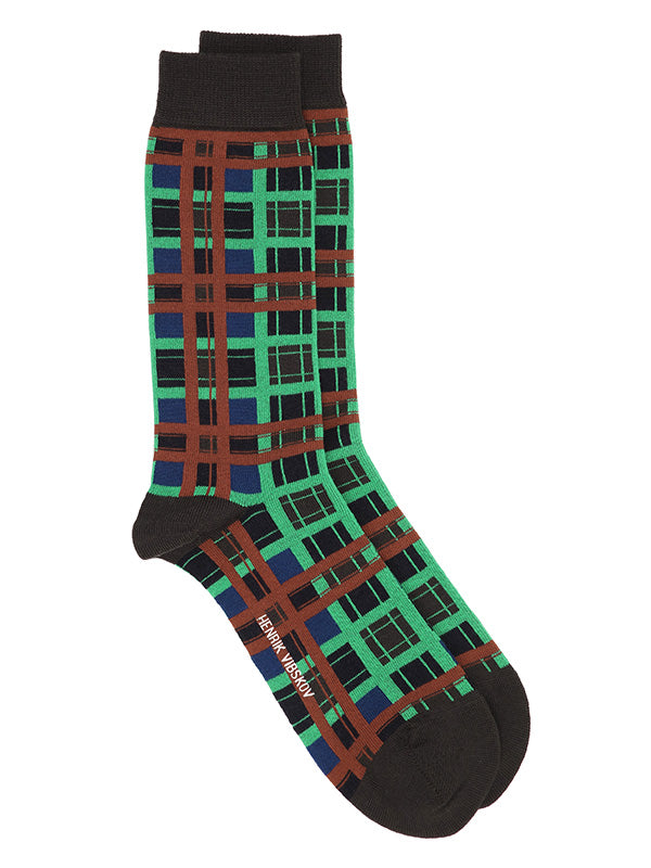 henrik vibskov Checks Socks Homme - Checks Orange