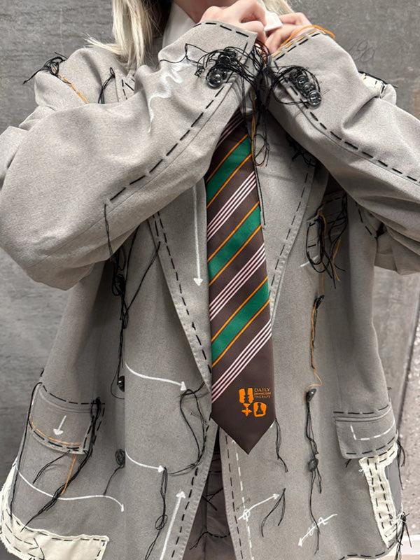 Henrik Vibskov Chewing Tie - Chess Brown