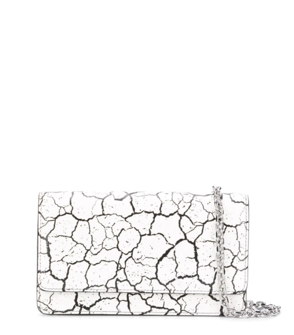 henrik vibskov Cracked-effect Clutch - White/Black