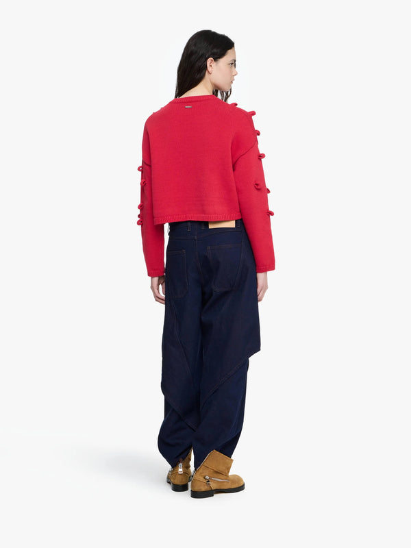 Henrik Vibskov Cropped Loop Jumper - Crimson Red