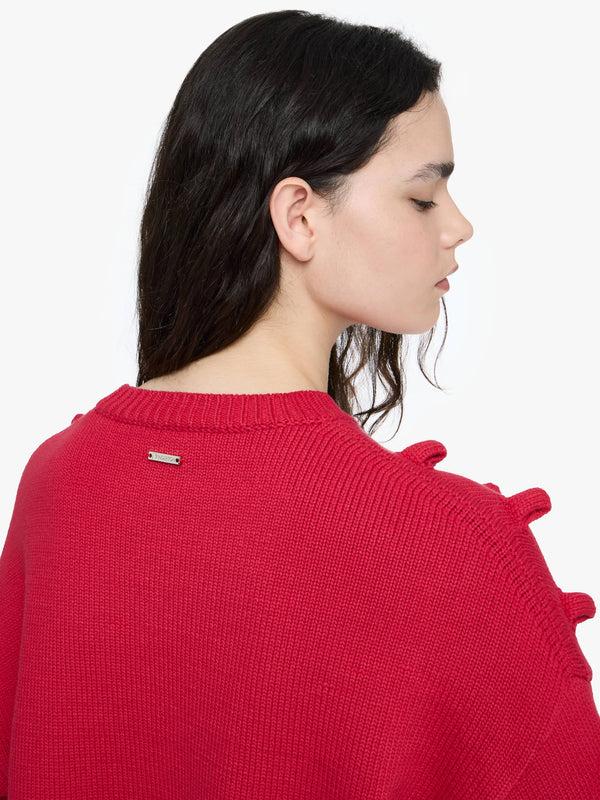 Henrik Vibskov Cropped Loop Jumper - Crimson Red