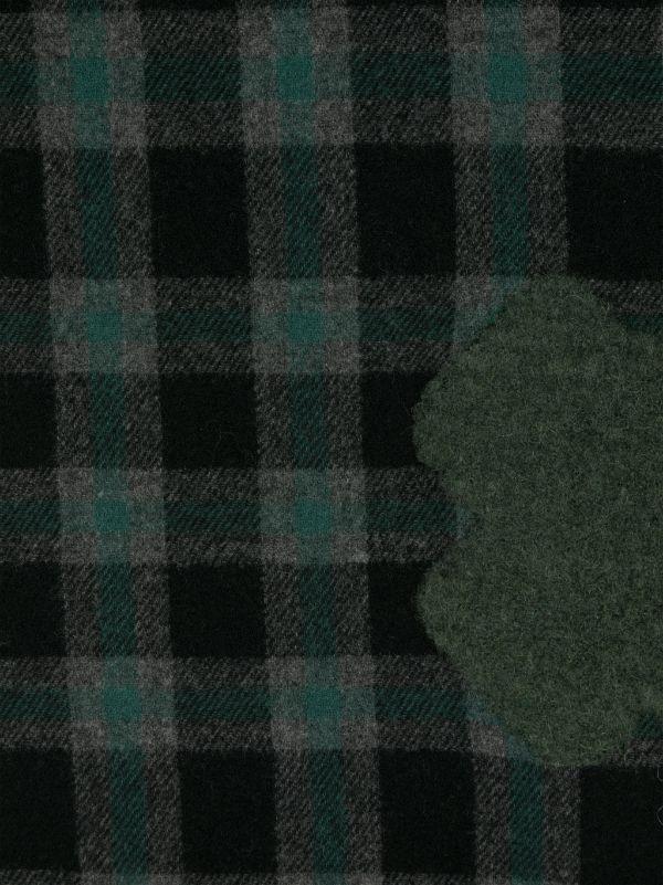 Henrik Vibskov Cross Wool Scarf - Olive Grid Cross