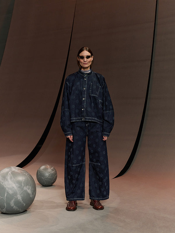 Henrik Vibskov Dart Denim Jacket - Needle Punch Dots