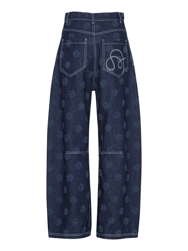 Henrik Vibskov Dart Denim Pants - Needle Punch Dots