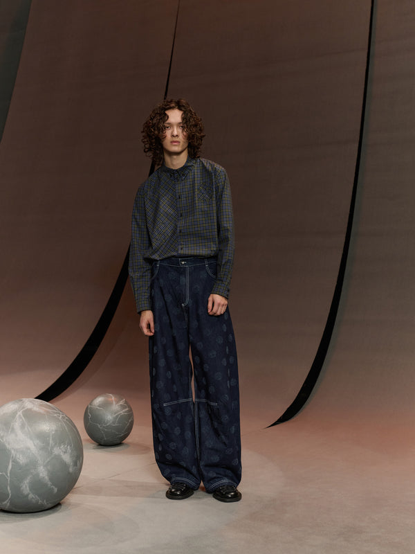 Henrik Vibskov Dart Denim Pants - Needle Punch Dots