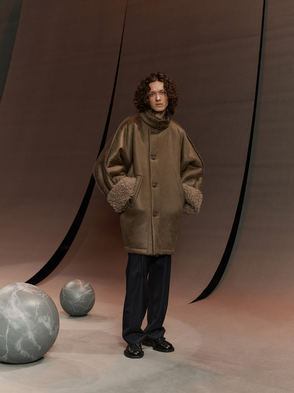 Henrik Vibskov Dart Jacket - Grey Shearling