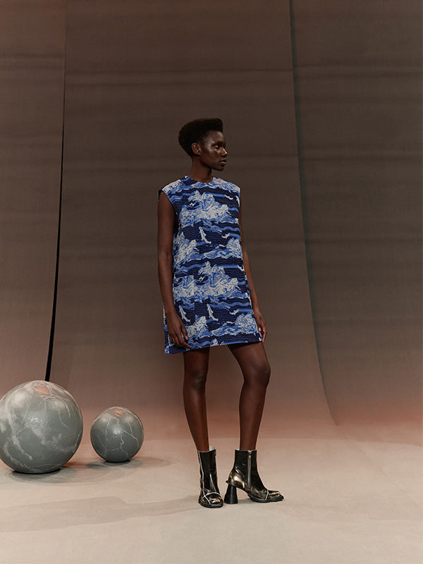 Henrik Vibskov Dart Sleeveless Dress - Fishes Blue