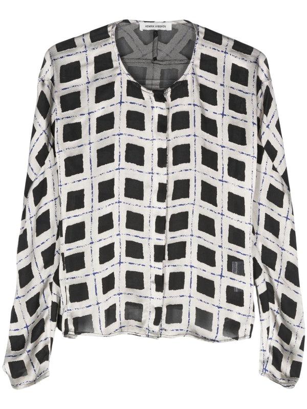 henrik vibskov Dimness Blouse - Light Burn Out Grid