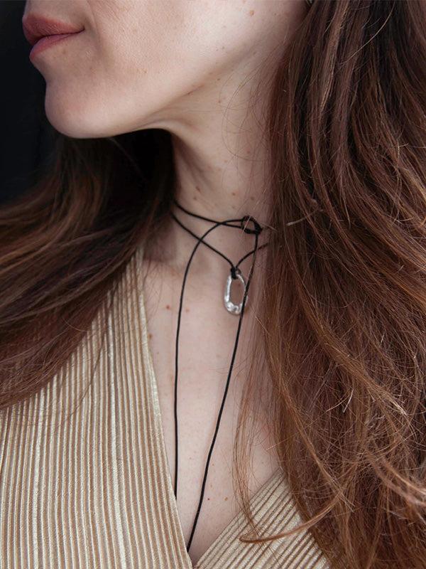 Henrik Vibskov Drip Pendant W Cord - Silver