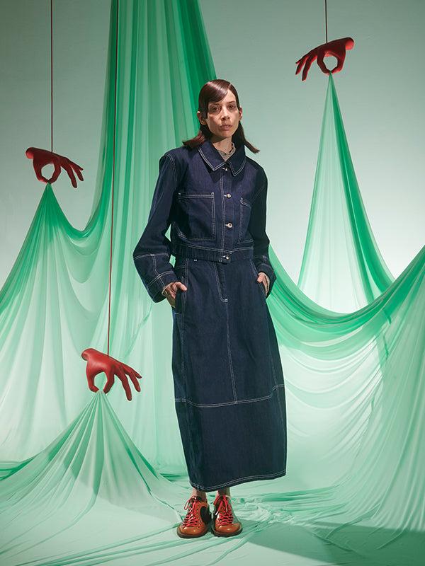 Henrik Vibskov Dusk Denim Skirt - Navy Denim