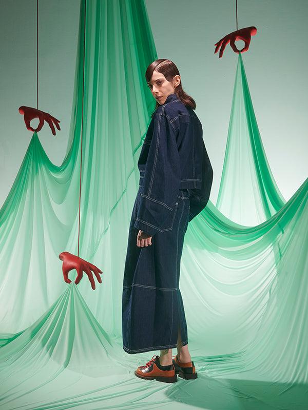 Henrik Vibskov Dusk Denim Skirt - Navy Denim