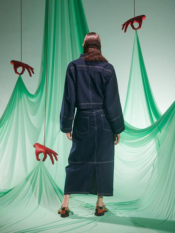 Henrik Vibskov Dusk Denim Skirt - Navy Denim