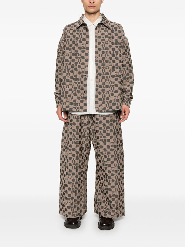 Henrik Vibskov Eclipse Pants - Brown Black Chess