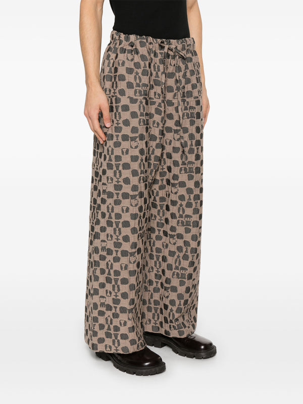 Henrik Vibskov Eclipse Pants - Brown Black Chess