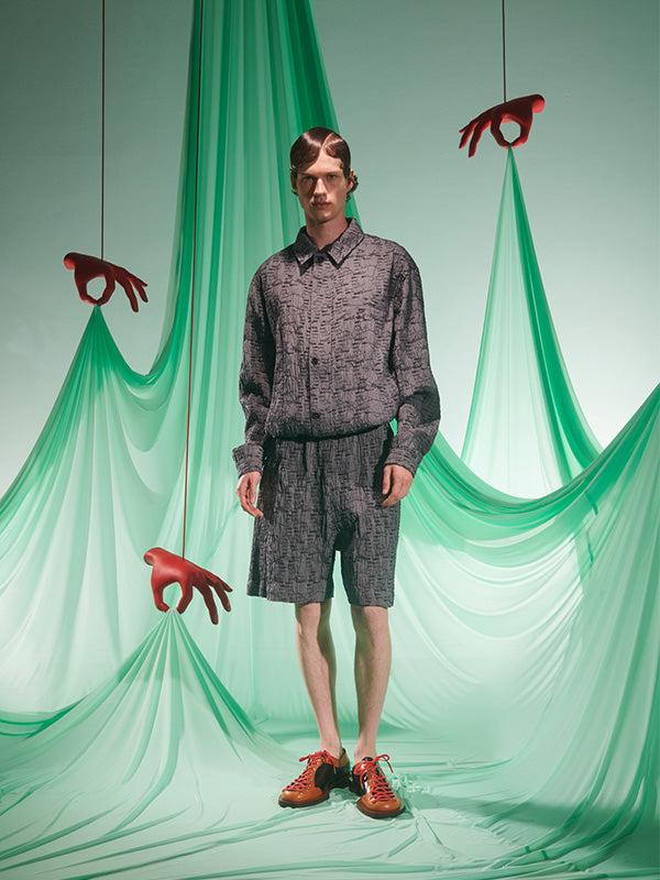 Henrik Vibskov Eclipse Shorts - Grey Outline Fingers