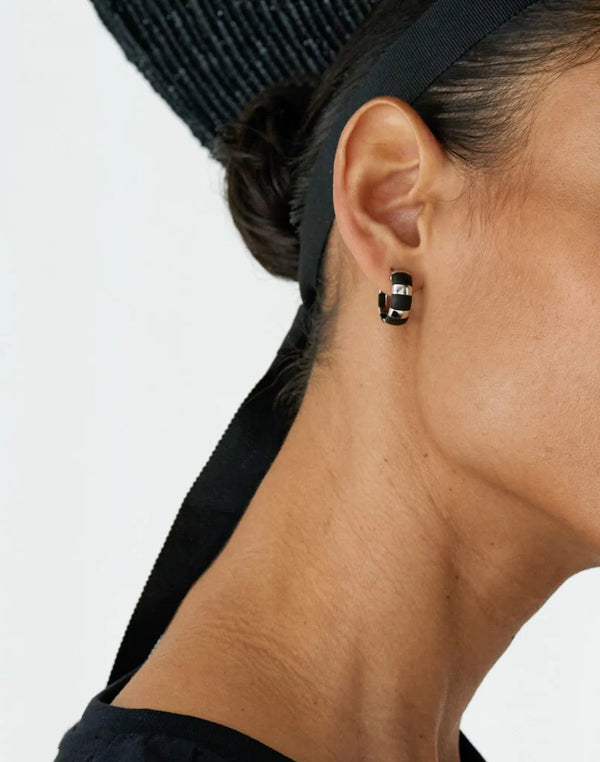 Henrik Vibskov Elsa Striped Hoop Earring - Silver