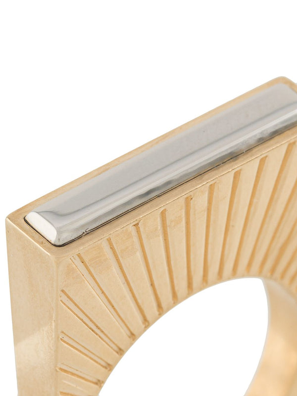 Henrik Vibskov Engraved Two-tone Ring - Gold/Silver