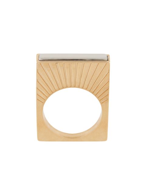 henrik vibskov engraved two-tone ring - Gold/Silver