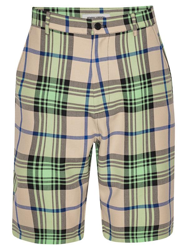 henrik vibskov Fast Shorts - Mint Beige Checks