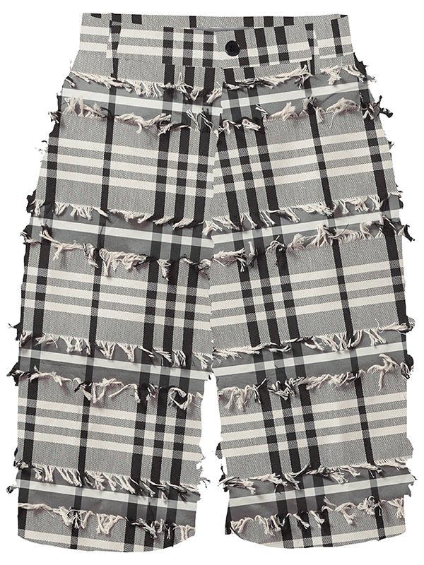 henrik vibskov Fast Shorts - White Black Fringe
