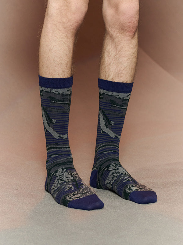 Henrik Vibskov Fishes Socks - Fishes Black