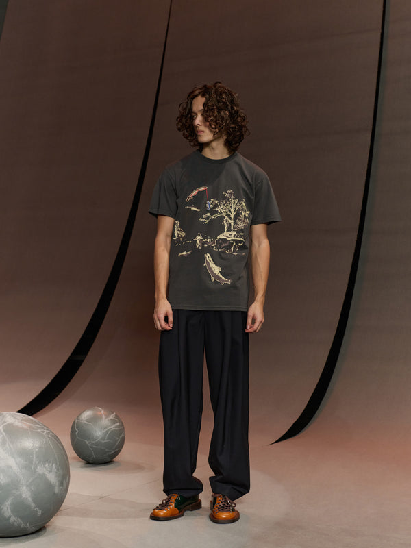 Henrik Vibskov Fishing Rod Tee - Dark Shadow