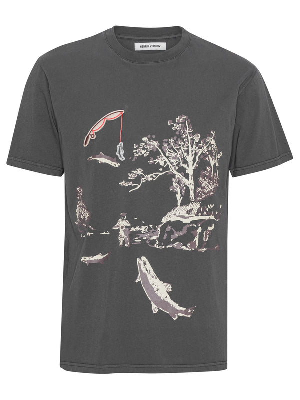 henrik vibskov Fishing Rod Tee - Dark Shadow