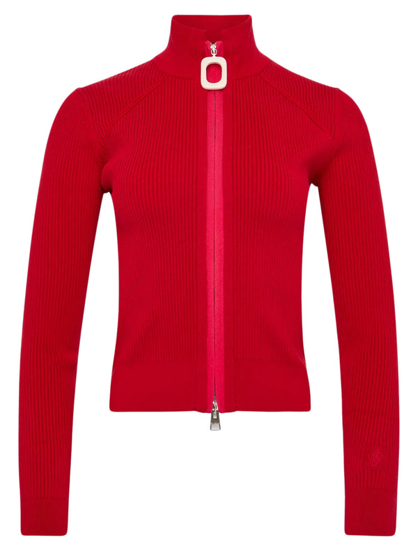 henrik vibskov Fitted Zip Up Cardigan - Crimson Red