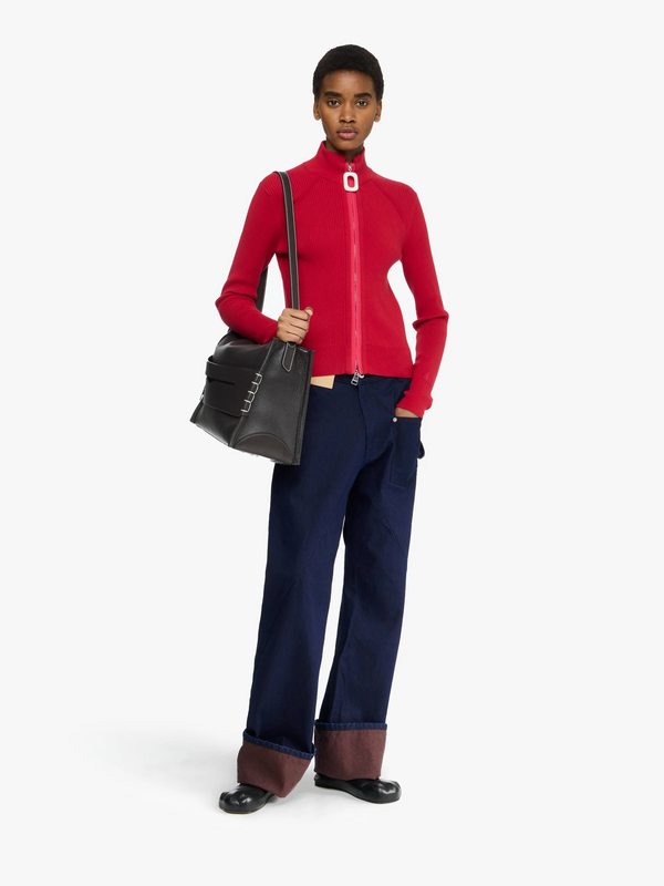 Henrik Vibskov Fitted Zip Up Cardigan - Crimson Red